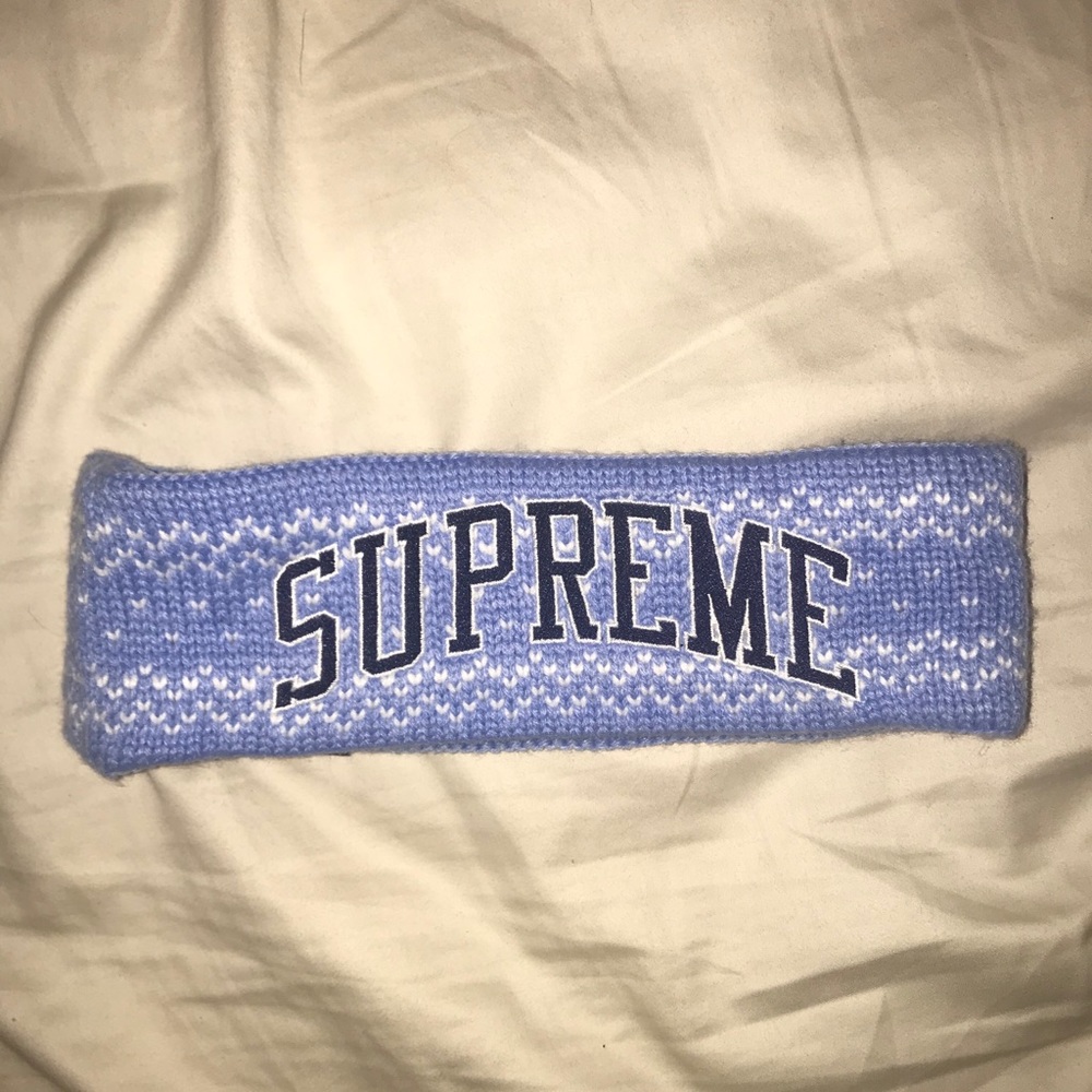 Supreme headband new era light blue